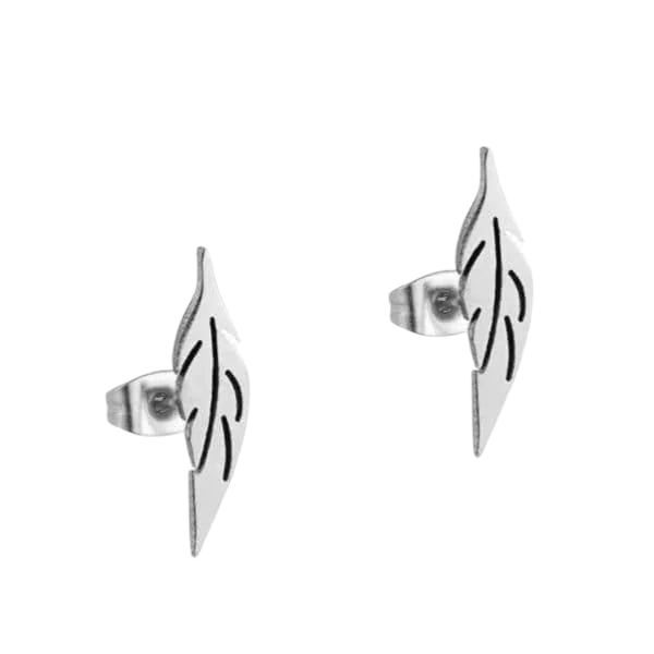 Zilverkleurige blad oorbellen 11×2 mm - oor3206 - Oorbellen kopen# - 11mm - alles - blad