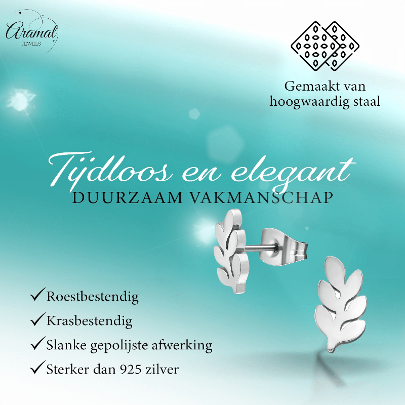 Zilverkleurige blad oorbellen 12×7 mm - oor4241 - 29802 - Oorbellen kopen# - 12mm - alles - blad