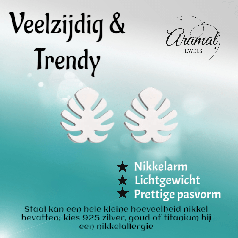 Zilverkleurige blad oorbellen Ø10 mm - oor4237 - Oorbellen kopen# - 10mm - alles - blad