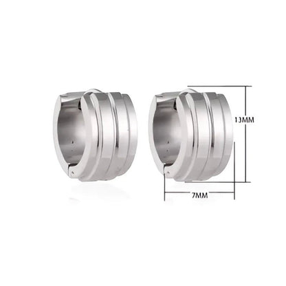 Zilverkleurige Klapcreolen - RVS - Twee Strepen - 13 mm - Uniseks - oor5786 - se20003 - Oorringen kopen# - 13mm - alles - cadeau
