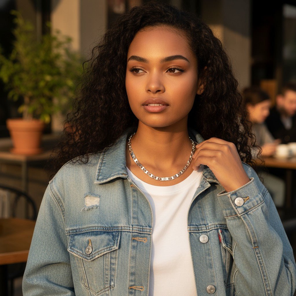 Zilverkleurige Marine Schakel Ketting - Aramat Jewels - Halskettingen - cadeautip