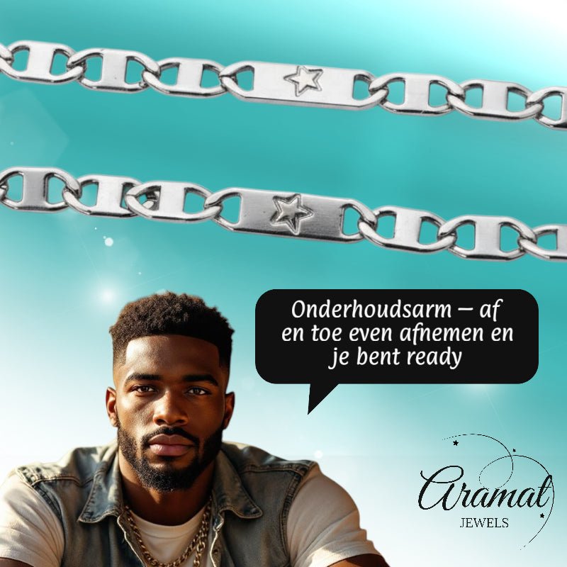 Zilverkleurige Marine Schakel Ketting - Aramat Jewels - Halskettingen - cadeautip