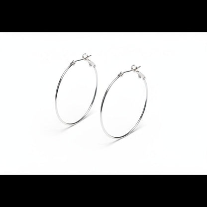 Zilverkleurige Oorringen metaal 40mm - Aramat Jewels - Oorringen - cadeautip