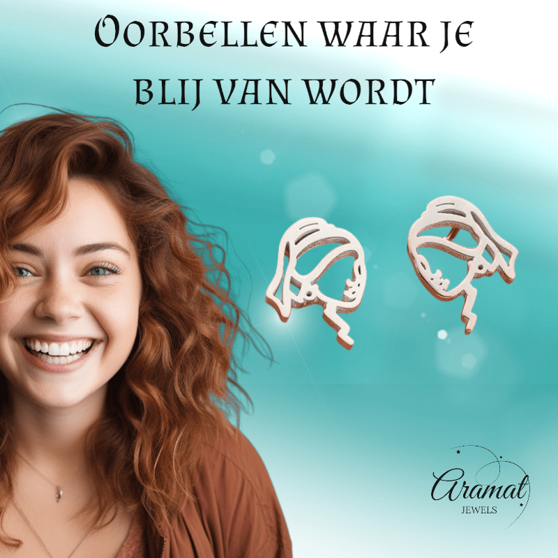 Zilverkleurige Oorstekers Meisje met de Parel - oor6394 - 638454 - Oorbellen kopen# - 12mm - alles - cadeau