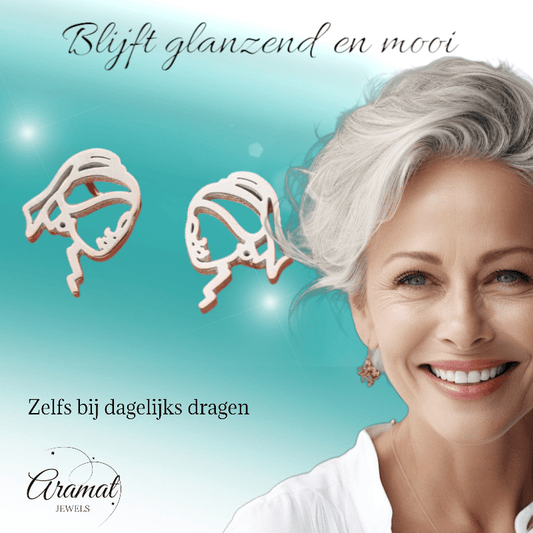 Zilverkleurige Oorstekers Meisje met de Parel - oor6394 - 638454 - Oorbellen kopen# - 12mm - alles - cadeau
