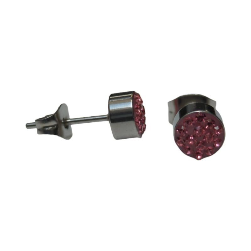 Zilverkleurige oorstekers met roze kristal – 6 mm - oor3085 - Oorbellen kopen# - 6mm - alles - cadeau