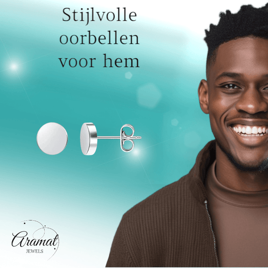Zilverkleurige Ronde Oorstekers RVS 10mm - Aramat Jewels - Oorbellen - cadeautip