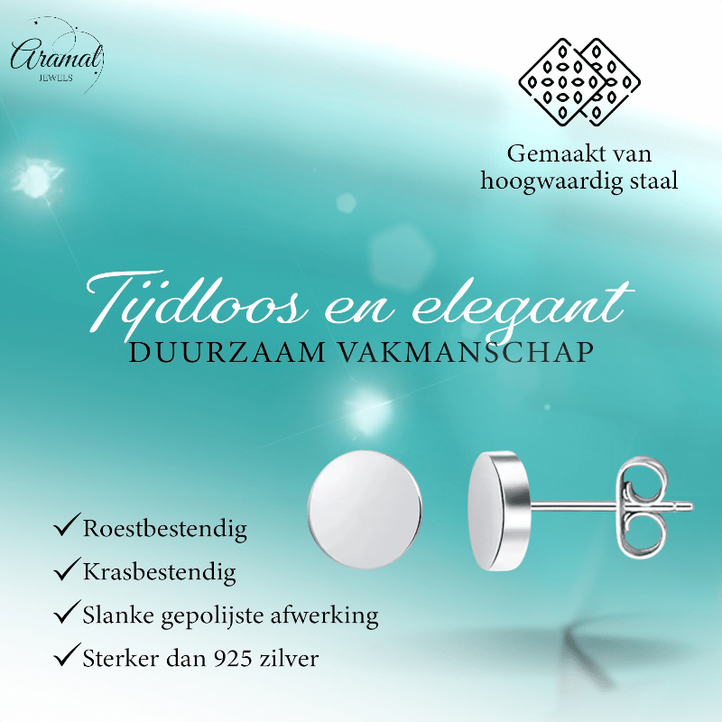 Zilverkleurige Ronde Oorstekers RVS 10mm - Aramat Jewels - Oorbellen - cadeautip