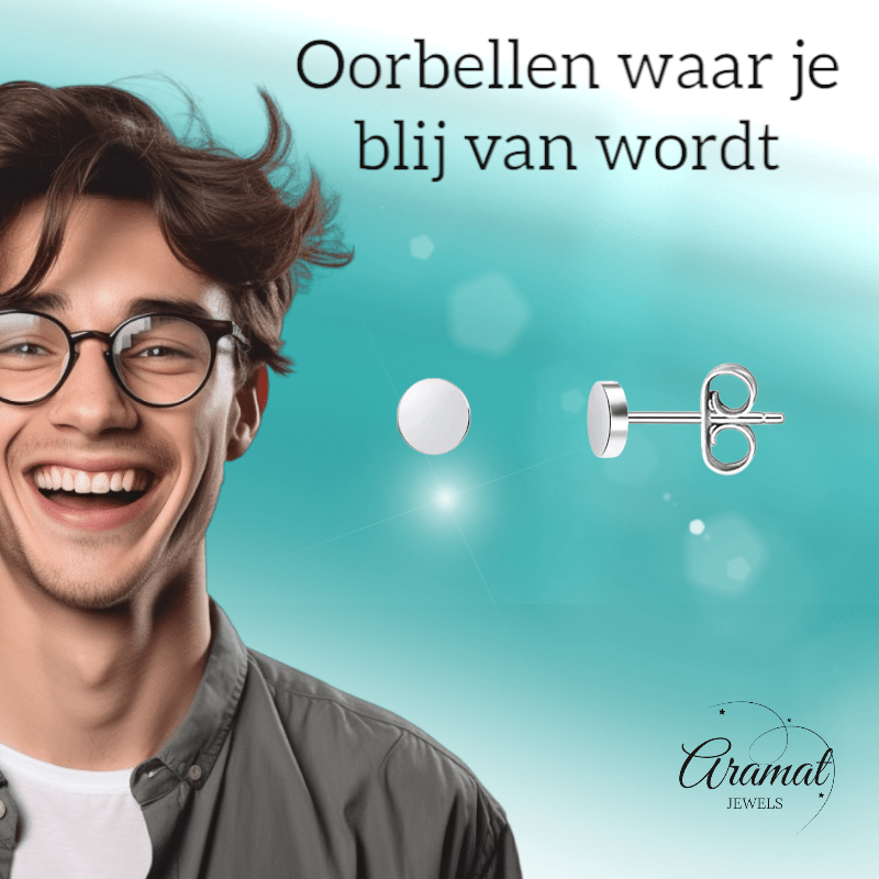 Zilverkleurige Ronde Oorstekers RVS 3mm - Aramat Jewels - Oorbellen - cadeautip