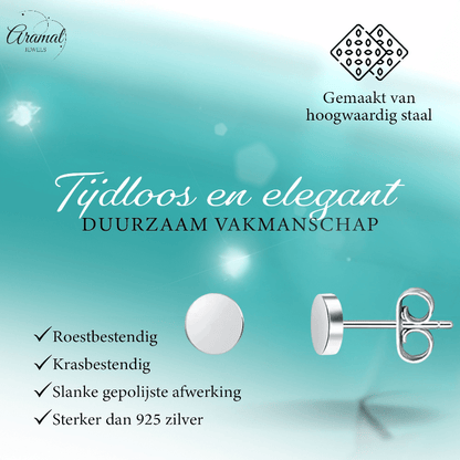 Zilverkleurige Ronde Oorstekers RVS 4mm - Aramat Jewels - Oorbellen - cadeautip