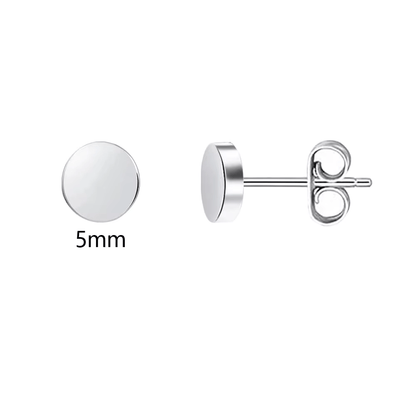 Zilverkleurige Ronde Oorstekers RVS 5mm - Aramat Jewels - Oorbellen - cadeautip