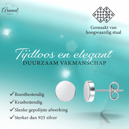 Zilverkleurige Ronde Oorstekers RVS 7mm - Aramat Jewels - Oorbellen - cadeautip