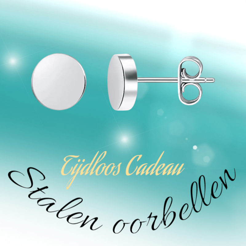 Zilverkleurige Ronde Oorstekers RVS 8mm - Aramat Jewels - Oorbellen - cadeautip