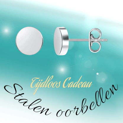 Zilverkleurige Ronde Oorstekers RVS 8mm - Aramat Jewels - Oorbellen - cadeautip
