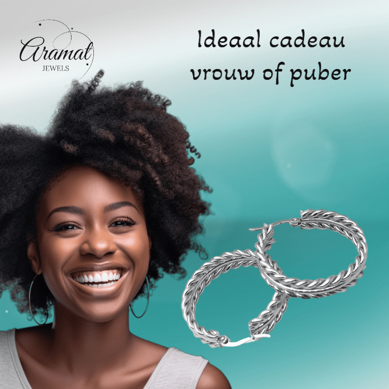 Zilverkleurige RVS schakel oorringen 35mm - oor6375 - 70239 - Oorringen kopen# - 35mm - alles - cadeau