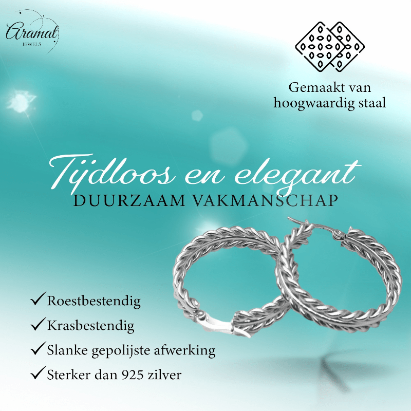 Zilverkleurige RVS schakel oorringen 35mm - oor6375 - 70239 - Oorringen kopen# - 35mm - alles - cadeau