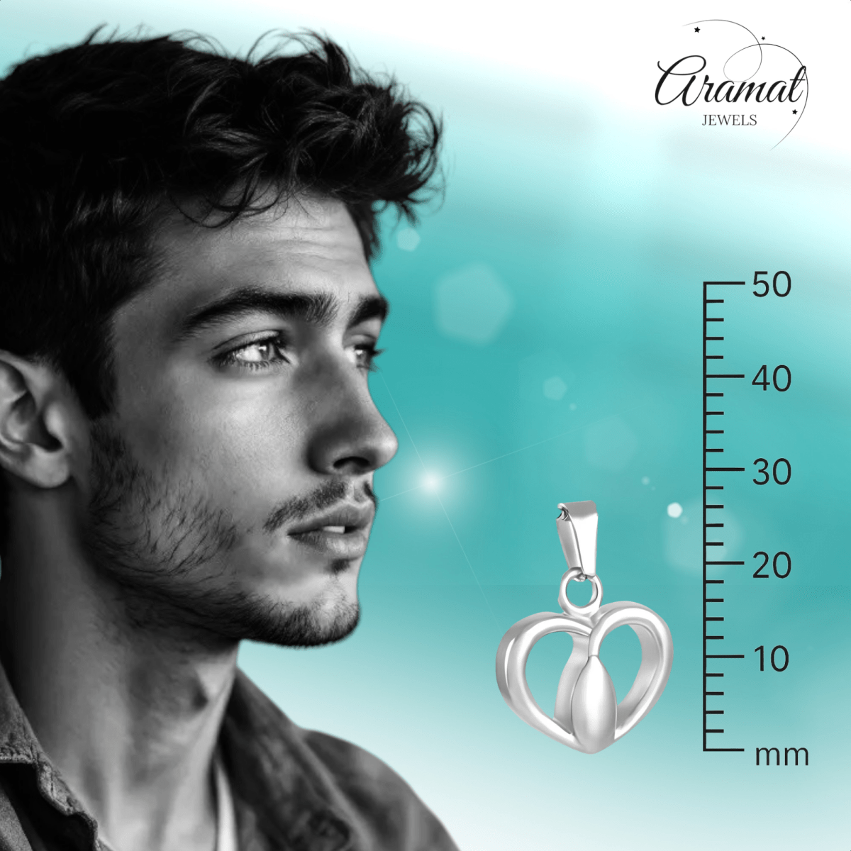 Zilverkleurige Stalen Ashanger Hartje - Aramat Jewels - Gedenkhangers - cadeautip