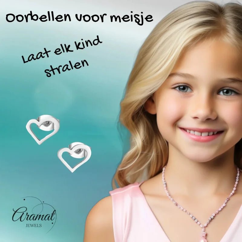 Hartvormige meisjesoorbellen.