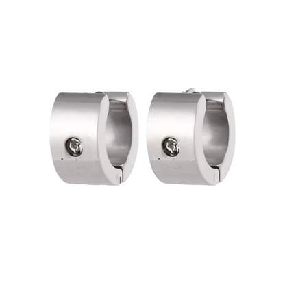 Brede Huggie Oorringen met Kristal 13x7mm