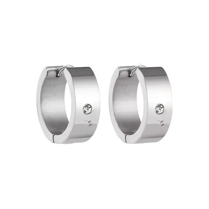 Brede Huggie Oorringen 20x7mm Zilverkleur