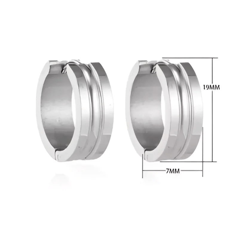 Zilverkleurige Stalen Oorbellen - Modern Design - oor5802 - se42134 - Oorringen kopen# - 19mm - 7mm - alles