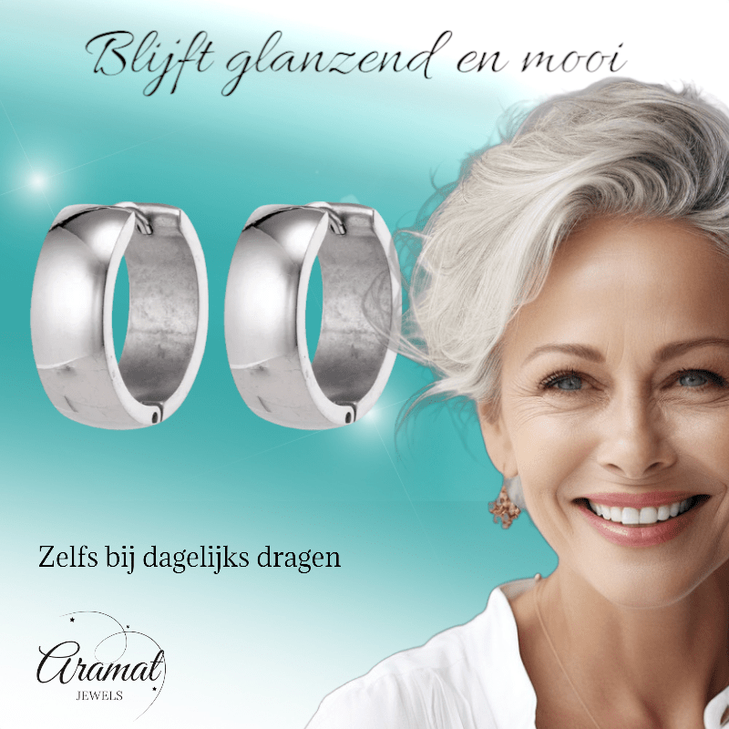 Zilverkleurige stalen oorringen 20 mm - oor5829 - se43133 - Oorringen kopen# - 20mm - alles - cadeau