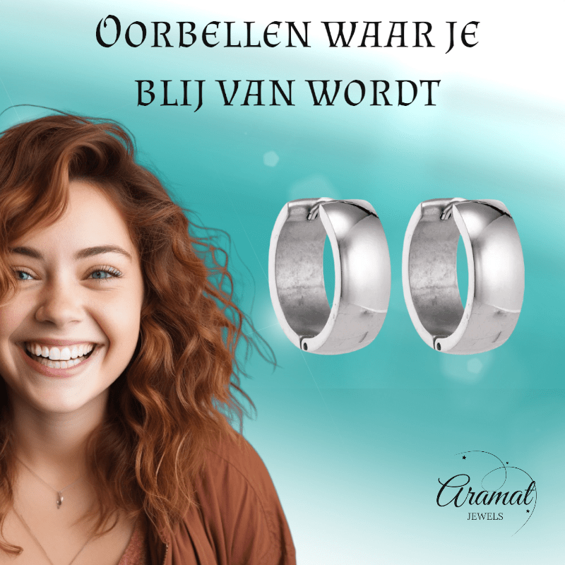 Zilverkleurige stalen oorringen 20 mm - oor5829 - se43133 - Oorringen kopen# - 20mm - alles - cadeau
