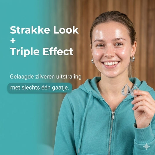 Zilverkleurige Triple Oorringen 22x8mm – Strakke look, driedubbel effect - Aramat Jewels - Oorringen - cadeautip