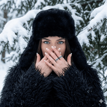 Zilverkleurige Verstelbare RVS Ring met Zwart Boze Oog en Schakelmotief - Aramat Jewels - Ringen - cadeautip