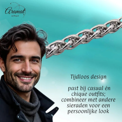 Vossenstaart Halsketting RVS 75 cm – 10 mm