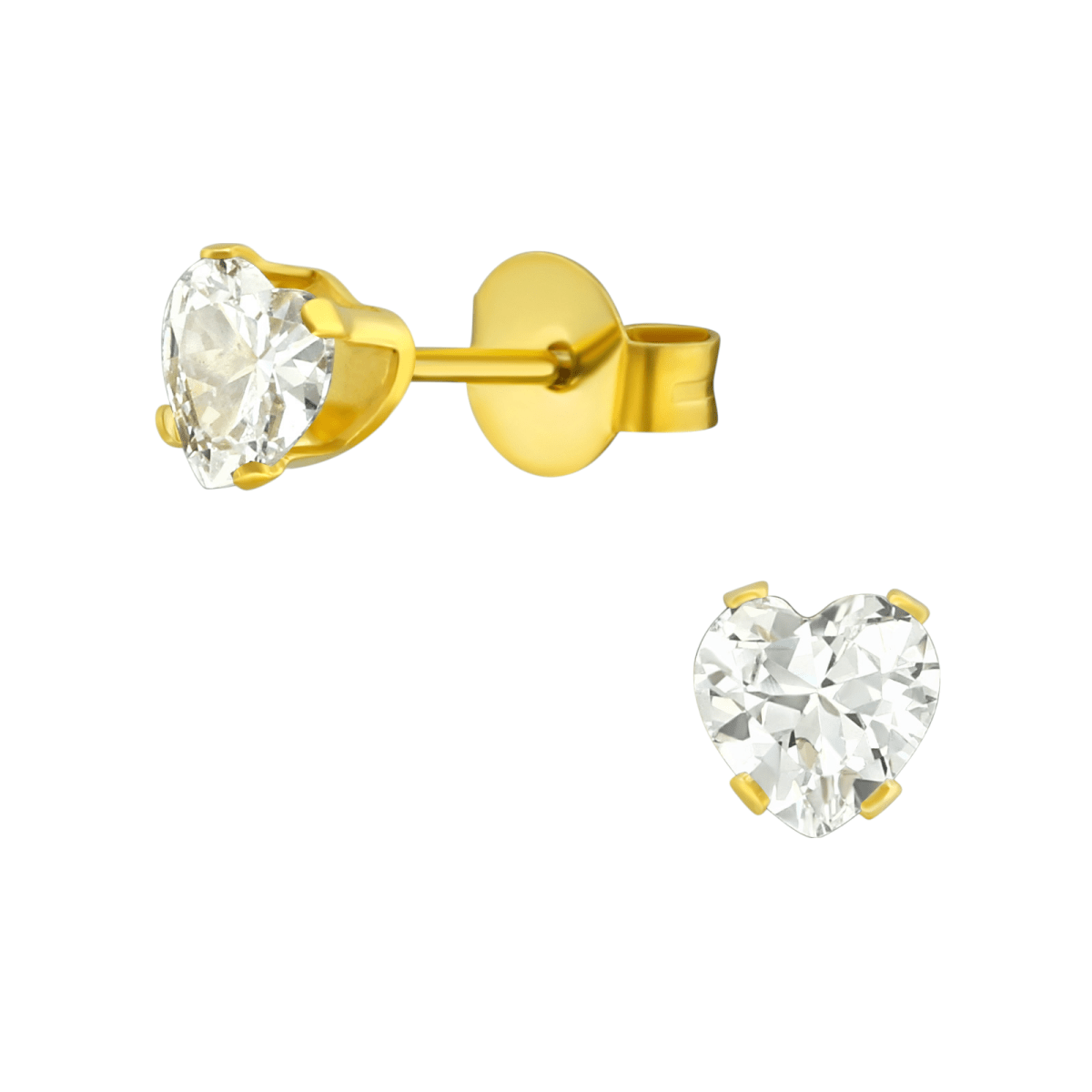Zirkonia Hart Oorbellen Goudkleur – 5mm - Aramat Jewels - Oorbellen - cadeautip