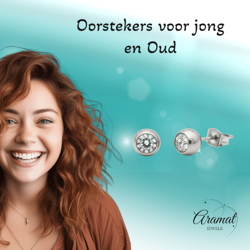 Zirkonia Steen Oorbellen - Aramat Jewels - Oorbellen - cadeautip