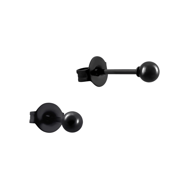 Zwarte Bolletjes Oorbellen 3mm - oor2723 - 13881 - Oorbellen kopen# - 3mm - alles - bolletjes