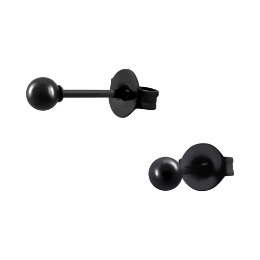 Zwarte Bolletjes Oorbellen 3mm - oor2723 - 13881 - Oorbellen kopen# - 3mm - alles - bolletjes