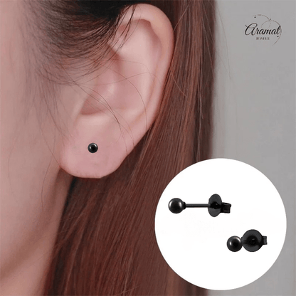 Zwarte Bolletjes Oorbellen 3mm - oor2723 - 13881 - Oorbellen kopen# - 3mm - alles - bolletjes