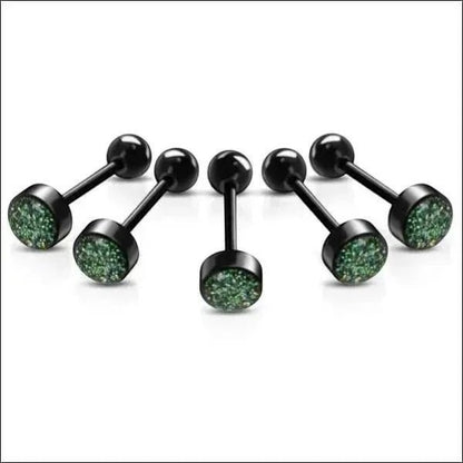 Groene glitter oorstekers
