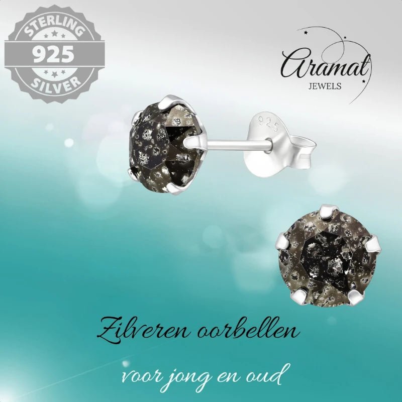 Zwarte Kristal Oorbellen 925 Zilver – 6mm Black Diamond - oor789 - 34950 - Oorbellen kopen# - 6mm - alles - cadeau