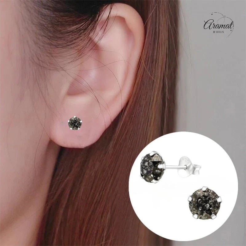 Zwarte Kristal Oorbellen 925 Zilver – 6mm Black Diamond - oor789 - 34950 - Oorbellen kopen# - 6mm - alles - cadeau