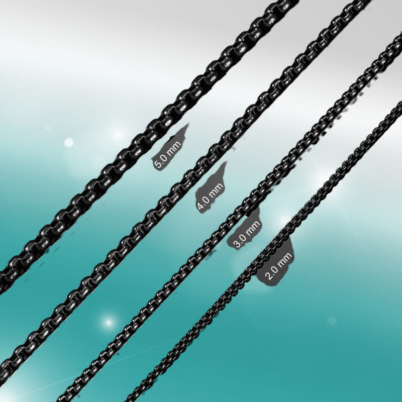 RVS Jasseron Ketting Zwart 50-60cm - Stoere Schakelketting Unisex