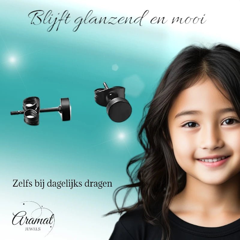 Zwarte Zweerknopjes RVS – 3mm | Mini Oorknopjes - oor3151 - ss0021 - Oorbellen kopen# - 3mm - alles