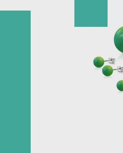 RVS Bolletjes Oorbellen Kleurrijk Acryl 4-8mm - Vrolijke Oorstekers