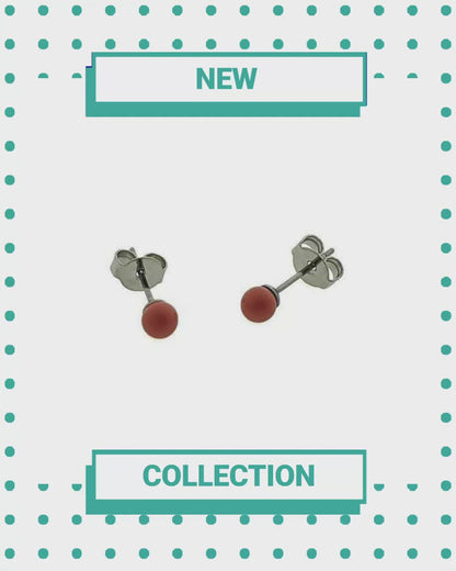 Boucles d'oreilles boules en acier orange