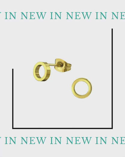 Boucles d'oreilles rondes en acier inoxydable, couleurs variées, 10-15 mm - Puces tendance unisexes