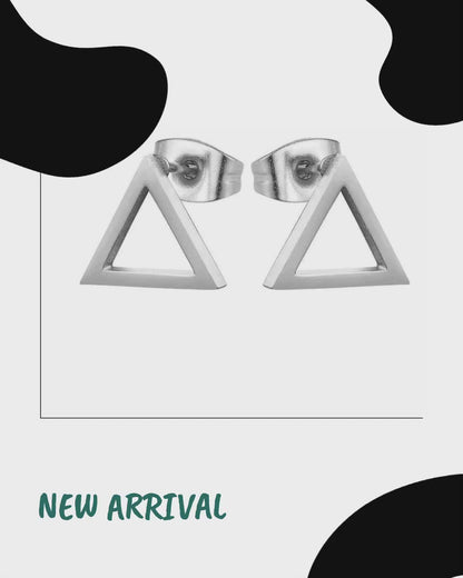 Boucles d'oreilles triangulaires ouvertes en acier inoxydable, 10 mm, couleurs variées - Boucles d'oreilles géométriques à clous
