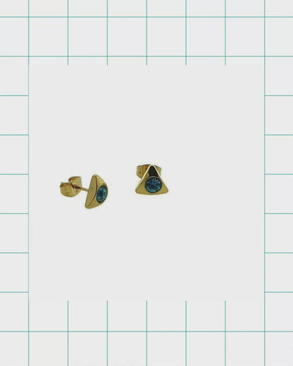 Boucles d'oreilles triangulaires en zircone et acier